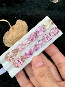 พลอยคุนไซต์สีชมพูธรรมชาติทรงเหลี่ยม คริสตัลหลวมสำหรับทำเครื่องประดับ แหวน จี้ สร้อยคอ บำบัดรักษา - Product Image 4