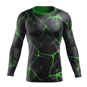 Customizable Long Sleeve Men's <b>MMA</b> <b>Rash</b> <b>Guard</b> with Durable 100% Polyester Fabric compression shirt - Product Image 5