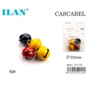 ILAN Campanelle Cascabel 22mm 4 Pezzi Colori Assortiti per Artigianato e Cucito - Product Image 1