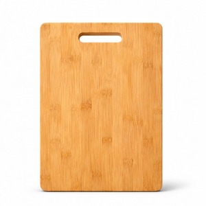 Planche à découper ronde en bambou avec poignée, passe au lave-vaisselle, 100% écologique pour une utilisation en cuisine - Product Image 1