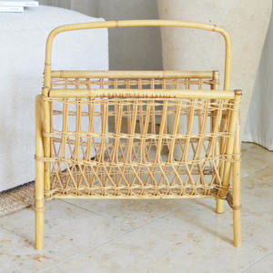 Revistero de madera de ratán, accesorios para muebles de oficina, archivos de lujo, soporte para organización, estantes - Product Image 2