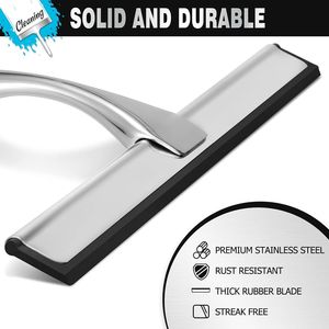 Spatola per Doccia Multiuso in Acciaio Inox da 10 Pollici, Accessorio per Bagno, per Porte Doccia, Specchi e Piastrelle - Product Image 2
