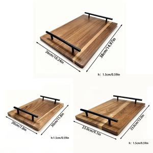 Plateau de rangement et de service élégant avec poignées robustes, surface lisse, design facile à transporter, idéal pour les desserts, les collations, le thé et le café. - Product Image 5