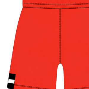 Pantalones Cortos de Rugby Rojos Brillantes con Cintura Elástica y Cordón Ajustable, Uniformes de Equipo a Rayas, Personalizables, Transpirables, para Entrenamiento y Rendimiento Atlético - Product Image 3