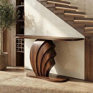 Modern Wood <b>Console</b> Desk Living Room <b>Table</b> Warm Wood Furniture Home Decor Housewarming Gifts Natural Wooden <b>Entry</b> Way <b>Table</b> - Product Image 2