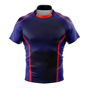 Nueva Camiseta de Rugby Personalizada de Alta Calidad para Hombre, Diseño Personalizado, Impresa, de Secado Rápido, Transpirable, Mezcla de Poliéster y Algodón, Talla Grande - Product Image 6