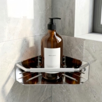 Étagère d'angle en acier inoxydable chromé, paniers de rangement pour salles de bain, design multifonctionnel, respectueux de l'environnement, dimensions 170x170x70mm