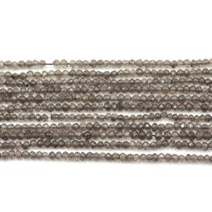 Cuentas Facetadas Redondas/Rondelle de Cuarzo Ahumado Natural Marrón AAA de Alta Calidad, Perforadas en el Centro, de 3-4 mm, 13 Pulgadas, para la Fabricación de Joyas - Product Image 3