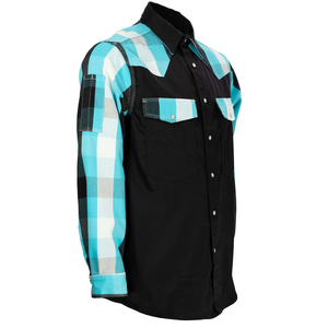 Chemise de travail unisexe à manches longues, ignifuge NFPA 2112, en spandex haute visibilité, certifiée EEC, antistatique, FRC, avec boutons pression perlés, pour le soudage - Product Image 3