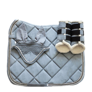 Juego de almohadillas para silla de montar de doma clásica de primera calidad, tela de algodón satinado, manta duradera para silla de montar ecuestre para todos los jinetes. - Product Image 1