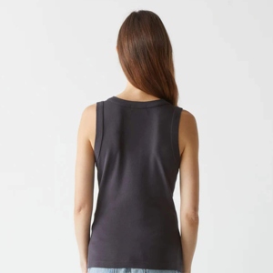 Women's Scoop Neck Tank Top Solid Color Knitted Cotton Casual Wear Breathable Sleeveless Top Regular Length - Product Image 2