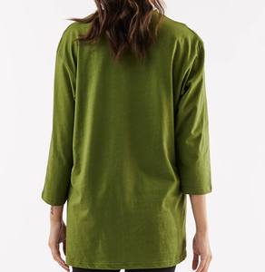 T-shirt en coton surdimensionné personnalisé pour femme, coupe ample décontractée, col rond, grande taille, vente en gros - Product Image 2