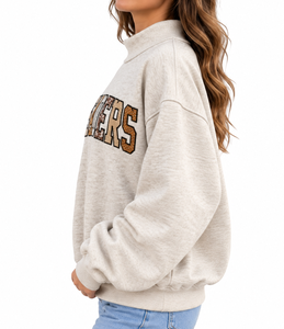 Sudadera con Cuello Alto Personalizada al por Mayor para Mujer, Sudadera Universitaria con Apliques Bordados, Ropa de Invierno de Algodón y Felpa - Product Image 2