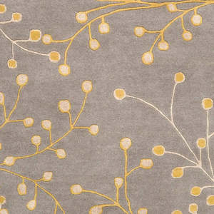 Custom Modern Wool Hand-Tufted <b>Rug</b> High Pile with golden leaf pattern for Home Office or Picnic Use Washable - Product Image 6