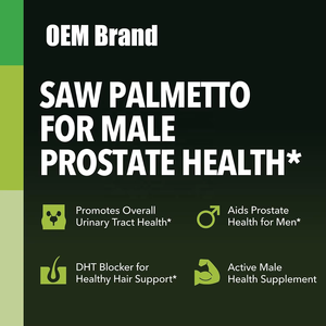 Cápsulas de Saw Palmetto OEM 500mg, Extracto Estandarizado de Uso Diario para la Salud de la Próstata, la Salud Urinaria y Capilar, 100 Cápsulas Vegetales - Product Image 2