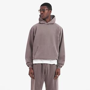 Hoodies et Sweatshirts d'hiver personnalisés en coton uni, coupe oversize, unisexe, pour hommes, grandes tailles, vente en gros - Product Image 2