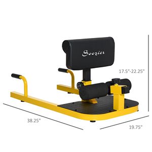 Station d'exercices multifonctionnelle 3-en-1 jaune rembourrée pour pompes, sit-ups et squats profonds - Product Image 2