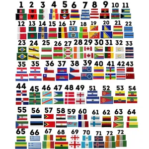 Iron On Embroidered Country Flag <b>Patches</b> Rectangle Woven Fabric <b>Applique</b> for Cloth Decoration - Product Image 1
