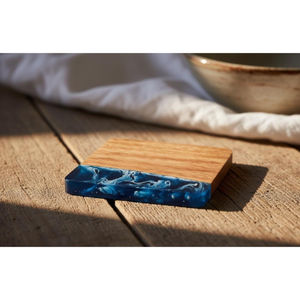 Résine en bois Smoky Fusion sous-verres élégant artistique verres élégant rustique décor de table moderne résine bois accessoires - Product Image 1