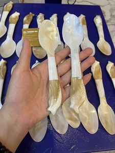 ช้อนเปลือกหอยทำมือ ช้อนเปลือกมุกธรรมชาติ ช้อนเปลือกหอยสังข์ ด้ามจับลายปลา สำหรับโรงแรม ร้านอาหาร จัดเลี้ยง อุปกรณ์บนโต๊ะอาหาร - Product Image 4
