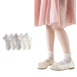 Calcetines para niñas, calcetines cortos finos de primavera y verano para niños, calcetines de princesa de encaje de estilo coreano, calcetines de malla sin costuras para niñas - Product Image 2