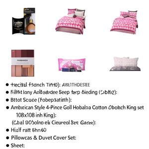 American Style 4-Piece Gold Printed Cotton Bed <b>Sheet</b> Set 108x108 Inch <b>King</b> <b>Size</b> Soft Home Hotel Bedding Deep Pocket Cooling - Product Image 2