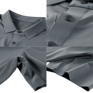 Polo de Manga Corta para Hombre, Color Sólido, Secado Rápido, Tejido de Punto, Corte Regular, Estilo Casual, Gris 2026, Fabricación ODM OEM - Product Image 6