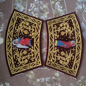 Epigonación de Iglesia Bordada a Mano con Hilos de Oro |   Palitsa de Clérigo Ortodoxo con Bordado de Iconos para Vestimentas de Sacerdote y Obispo - Product Image 6