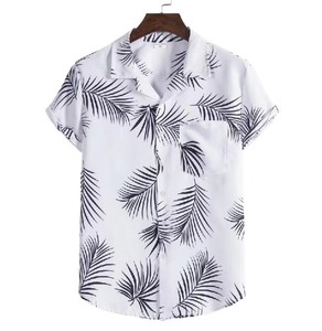 Men's Summer Breathable Custom Print Hawaiian Floral Beach <b>Shirts</b> Smart Casual <b>Short</b> <b>Sleeve</b> Polyester/Cotton <b>Dress</b> <b>Shirts</b> - Product Image 3