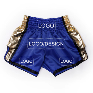 Shorts de boxe MMA personnalisés pour hommes, rouge et noir, imprimés par transfert thermique, ajustés, anti-humidité, imperméables, polyester/coton 140g, sport - Product Image 5