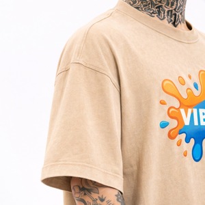 2026 Men's O-Neck <b>Half</b> <b>Sleeve</b> Oversized Long T-<b>Shirt</b> 100% Cotton High Quality Plus Size 220 Grams Fabric Weight Customized - Product Image 3