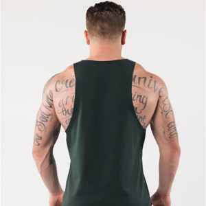 Débardeur Homme Vert Foncé Sans Manches Couleur Unie Col Rond Respirant Tricoté Style Décontracté Longueur Standard Léger Maintenant en Promotion - Product Image 6