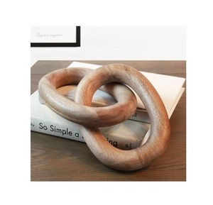 Chaîne en bois artisanale à 5 maillons, style rustique, produit fait main, finition soignée, chaîne en bois d'acacia, fournisseur en gros - Product Image 2