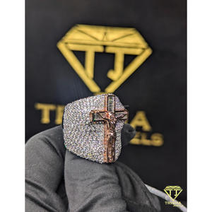 Fashionable Lab Grown Diamond Jesus <b>Ring</b> In Solid 925 Sterling Silver Fully <b>Iced</b> Out Hip Hop Designer by Trisha jewels - Product Image 2