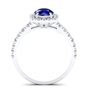 REYES – bague en argent Sterling 925 certifiée GRA, Moissanite, cadeau de mariage pour femmes, pierre précieuse saphir bleu naturel, bijoux fins - Product Image 4