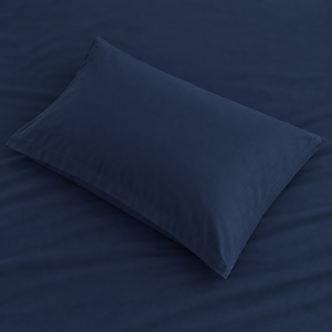 <b>Blue</b> Dyed Satin <b>Bedding</b> Set T-250 Satin 100% Cotton Solid Woven Breathable All-Season Simple Style Home Use - Product Image 4