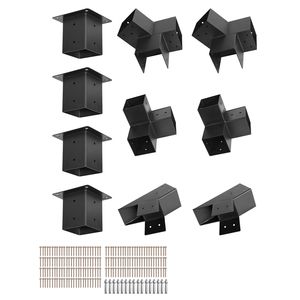 Kit Pergola a Tetto Appuntito 4x4 Pollici con Staffe di Dimensioni Reali 3.5x3.5, Staffa per Gazebo a 3/4 Vie per Cortile - Product Image 1