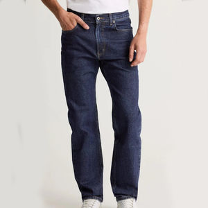 Pantalones Vaqueros de Mezclilla para Hombre, Corte Recto, Color Azul Índigo Oscuro, Pantalones de Algodón Clásicos de Cinco Bolsillos, Vaqueros Casuales Elásticos a la Moda - Product Image 2