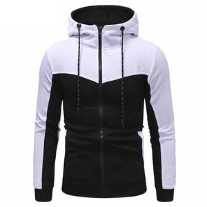 Sweat-shirt à capuche zippé pour homme, coupe ajustée, color block, en polyester et coton French Terry, idéal pour l'automne - Product Image 3