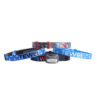 Bande Web de 25mm, vente entière, impression personnalisée, bandeau réglable, sangle élastique pour sangle de lampe frontale
