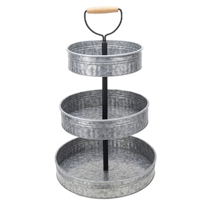 High Selling Galvanized Metal <b>3</b> <b>Tier</b> Round <b>Cake</b> <b>Stand</b> Dessert Cupcake Display Serving Tray For Wedding And Home Decor - Product Image 6