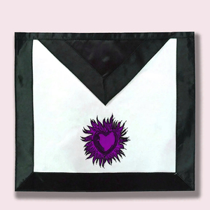 Juego de delantales de oficial del Rito de York, delantales masónicos de cuero hechos a mano, delantales masónicos clásicos de algodón blanco - Product Image 2