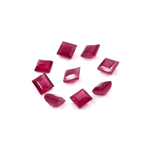 Rubis naturels de Bangkok, carrés calibrés de 6 mm, pierres précieuses de rubis naturelles facettées, prêtes à l'emploi pour la fabrication de bijoux - Product Image 4