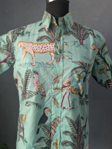 <b>Men's</b> Short Sleeve Tropical Animal Print <b>Hawaiian</b> <b>Shirt</b> Turn-down Collar Casual Summer Cotton <b>Shirts</b> - Product Image 6