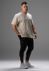 Camiseta deportiva holgada de algodón para hombre, camiseta de moda extragrande para gimnasio, correr, ropa de calle, fitness, ropa para hombre - Product Image 4