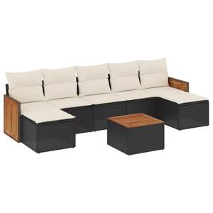 Conjunto de Sofás Modulares Grandes de Ratán PE Negro para Jardín, Muebles de Exterior Elegantes y Duraderos - Product Image 2