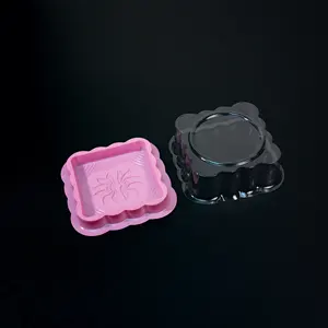 Plastic Boxes Mooncake Food Packaging Boxes Food Storage 100PCS 50g 100g Square Moon Cake Trays Mooncake Package Box Container