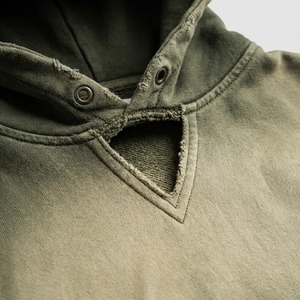 Sweat à capuche surdimensionné vert olive en coton éponge doux, effet vieilli et délavé, personnalisé, style vintage 2026 - Product Image 5