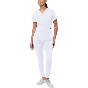 Tenues Médicales Neuves de Haute Qualité en Toile de Polyester/Coton et Spandex Tricoté à Manches Courtes – Ensembles d'Uniformes Hospitaliers OEM - Product Image 4
