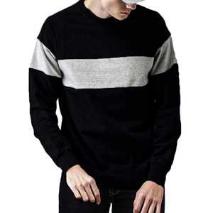 Sudadera de Cuello Redondo para Hombre, Color Negro y Gris, Corte Regular, Informal, Tejida, Manga Larga, para Otoño - Product Image 2